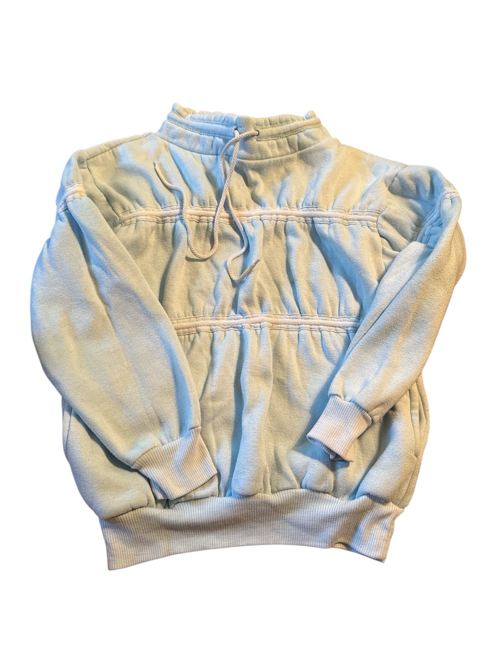 Vintage Light Blue Pullover Sweatshirt with Drawstring size M